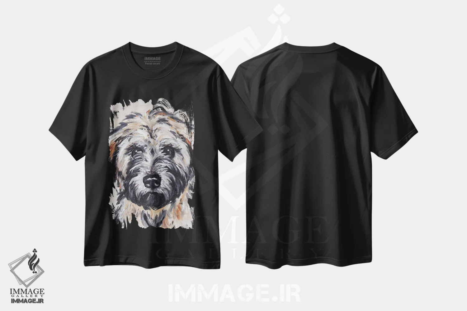 تیشرت مشکی طرح دار تریر ویتن II، تزئینی اثر هیپی هاوند استودیوز | فروشگاه ایماژ