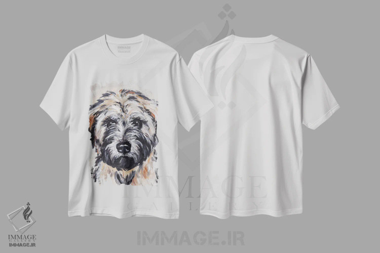 تیشرت سفید طرح دار تریر ویتن II، تزئینی اثر هیپی هاوند استودیوز | immage.ir