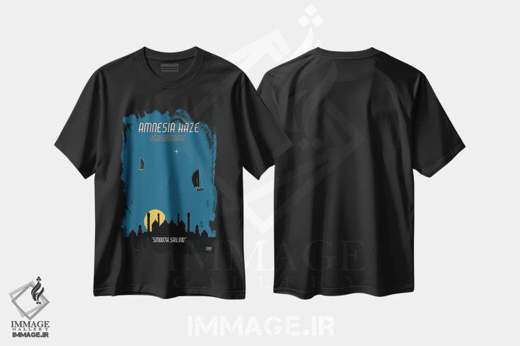 تیشرت مشکی طرح دار امنزیا هیز آئروتیک، تزئینی اثر های آرت | فروشگاه ایماژ