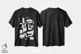 تیشرت مشکی طرح دار عناصر پر رونق V10، آبستره اثر رندی هبرد | فروشگاه ایماژ