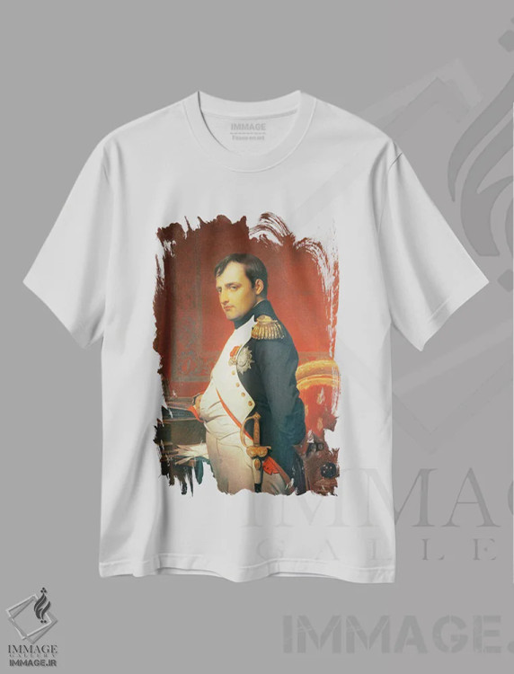 تیشرت سفید طرح دار ناپلئوندر اتاق کار خود، هنر فاخر کلاسیک اثر هیپولیت دلاروش | immage.ir