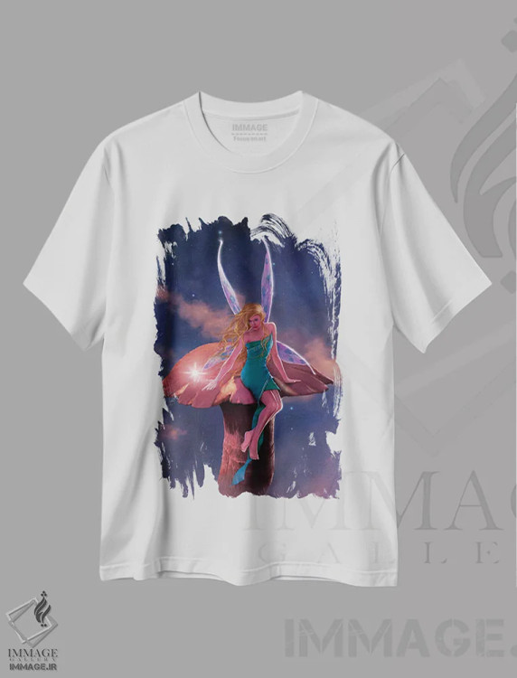 تیشرت سفید طرح دار آرزوهای پری، تزئینی اثر وینسنت های | فروشگاه ایماژ