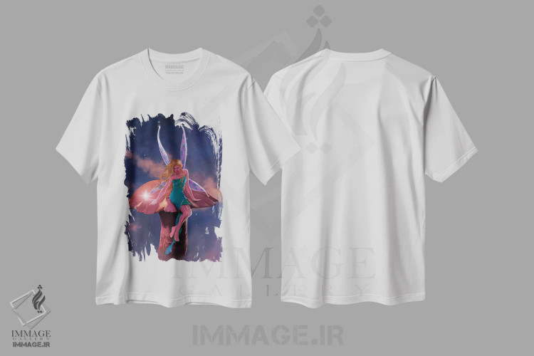 تیشرت سفید طرح دار آرزوهای پری، تزئینی اثر وینسنت های | فروشگاه ایماژ