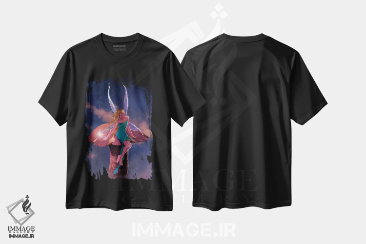 تیشرت مشکی طرح دار آرزوهای پری، تزئینی اثر وینسنت های | immage.ir