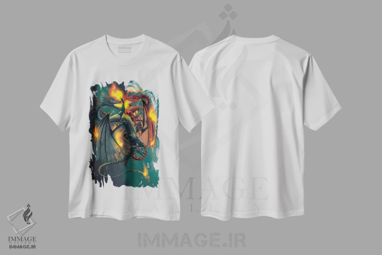 تیشرت سفید طرح دار نبرد تایتان ها، تزئینی اثر وینسنت های | فروشگاه ایماژ