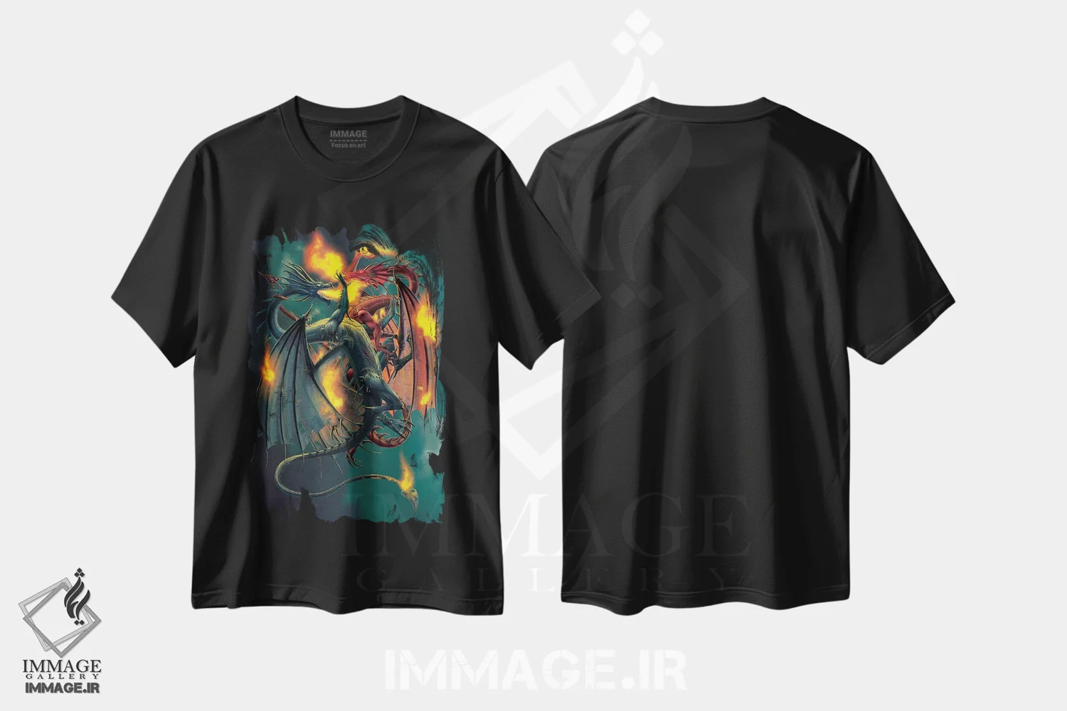 تیشرت مشکی طرح دار نبرد تایتان ها، تزئینی اثر وینسنت های | immage.ir