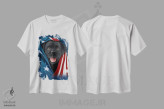 تیشرت سفید طرح دار توله وطن پرست دو، دکور آمریکایی اثر وینسنت های | immage.ir