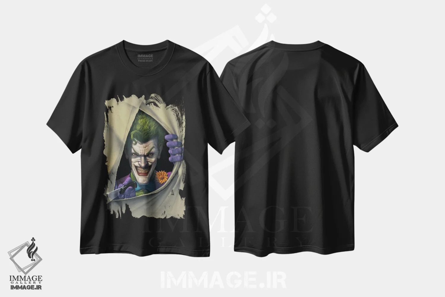 تیشرت مشکی طرح دار برش جوکر، هنر دیجیتال اثر وینسنت های | immage.ir