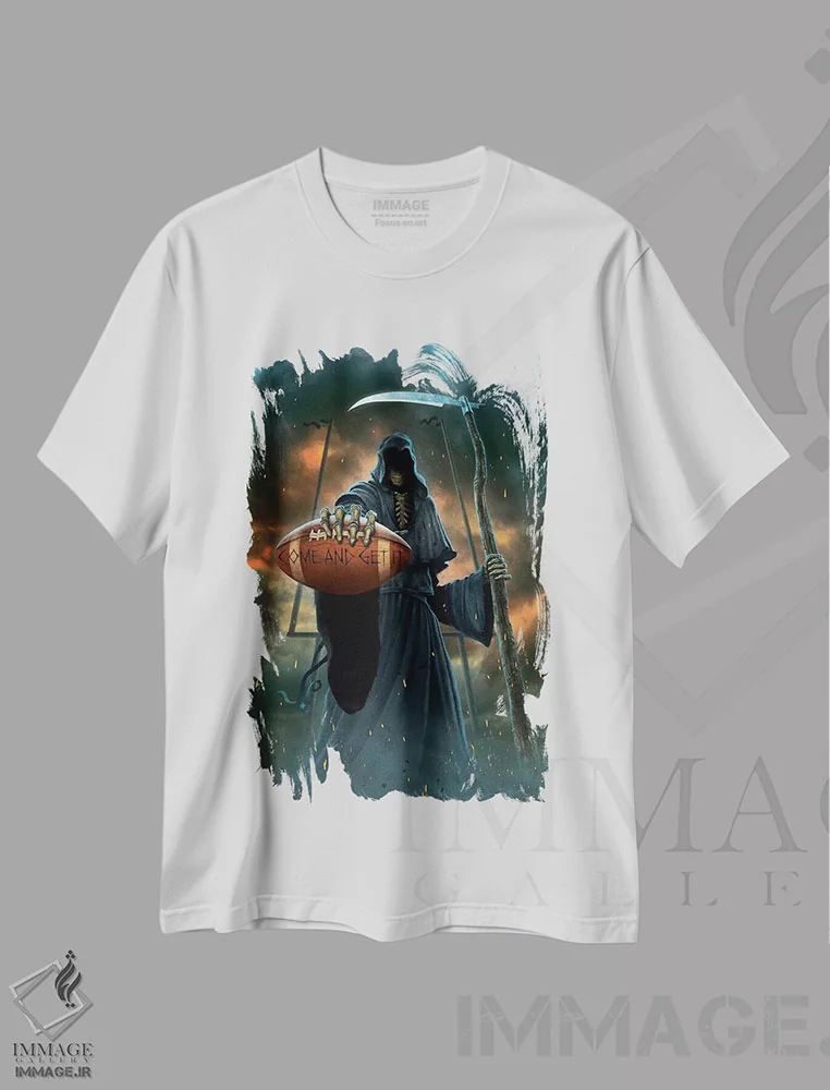 تیشرت سفید طرح دار بیا و بگیرش، تزئینی اثر وینسنت های | فروشگاه ایماژ