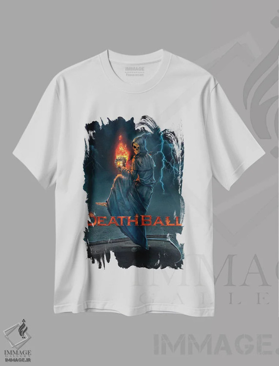 تیشرت سفید طرح دار گوی مرگبار، تزئینی اثر وینسنت های | فروشگاه ایماژ