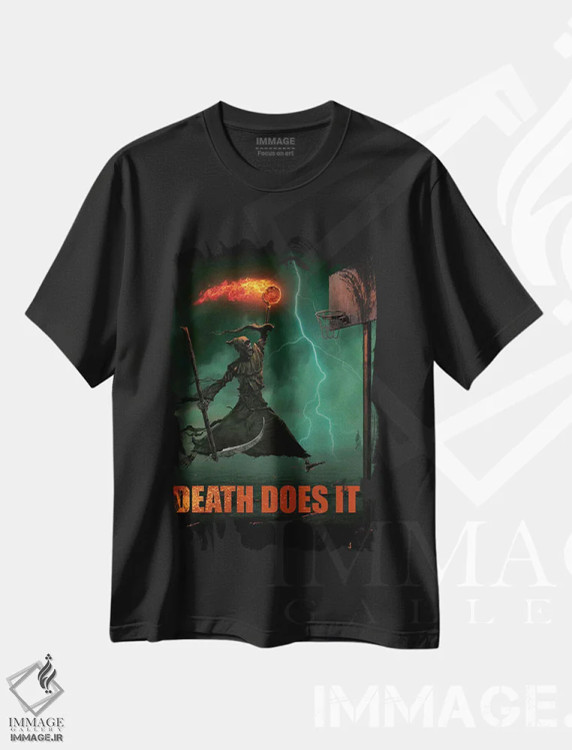 تیشرت مشکی طرح دار مرگ این کار را می کند، تزئینی اثر وینسنت های | فروشگاه ایماژ