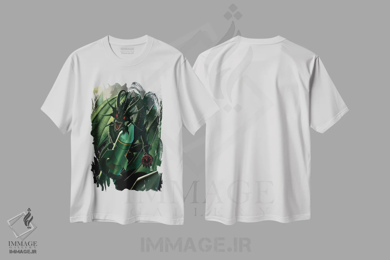 تیشرت سفید طرح دار اژدهای عذاب، تزئینی اثر وینسنت های | فروشگاه ایماژ