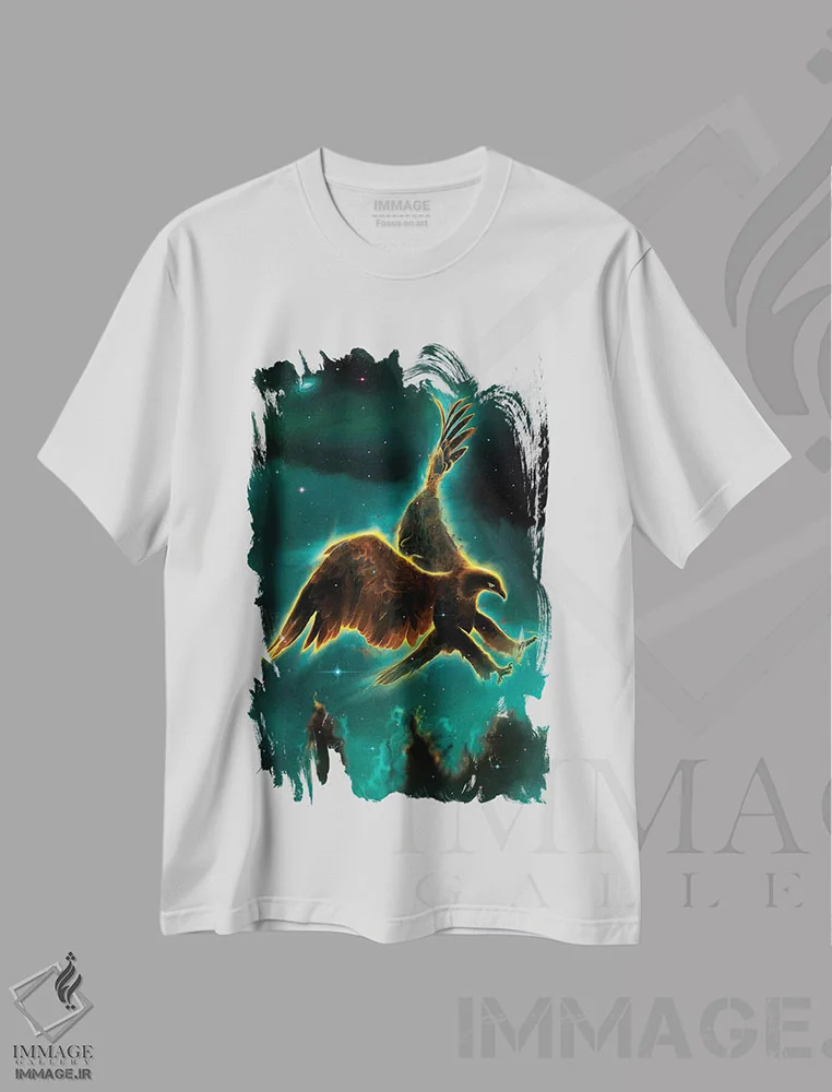 تیشرت سفید طرح دار کهکشان عقاب، تزئینی اثر وینسنت های | immage.ir
