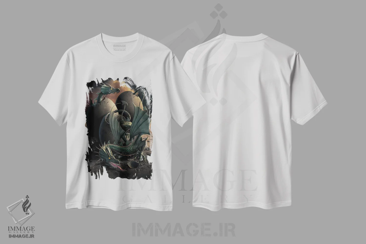 تیشرت سفید طرح دار فرزند اژدها، تزئینی اثر وینسنت های | فروشگاه ایماژ