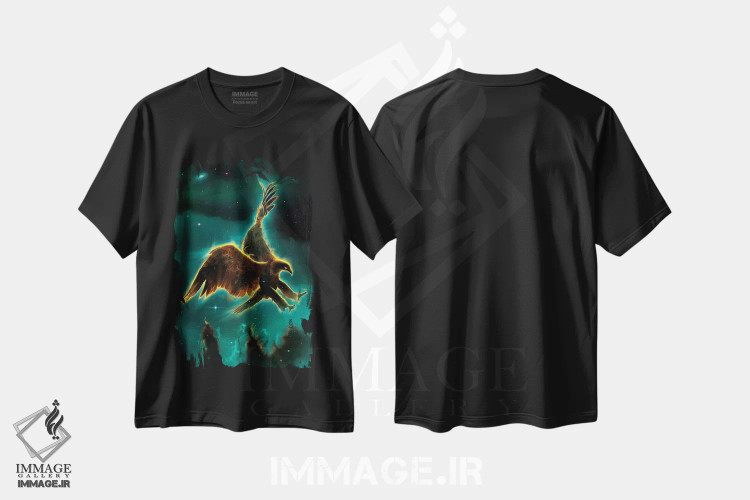 تیشرت مشکی طرح دار کهکشان عقاب، تزئینی اثر وینسنت های | فروشگاه ایماژ