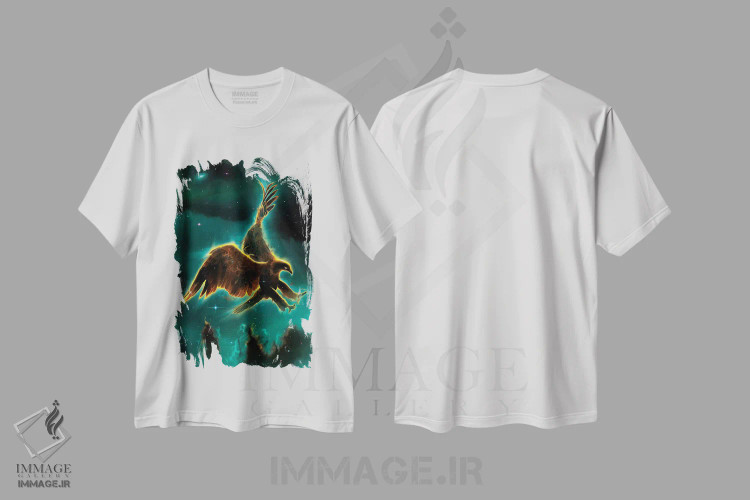 تیشرت سفید طرح دار کهکشان عقاب، تزئینی اثر وینسنت های | immage.ir