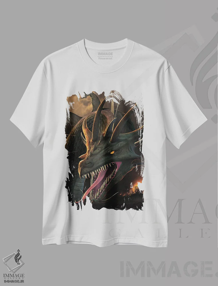 تیشرت سفید طرح دار نابودی، تزئینی اثر وینسنت های | فروشگاه ایماژ