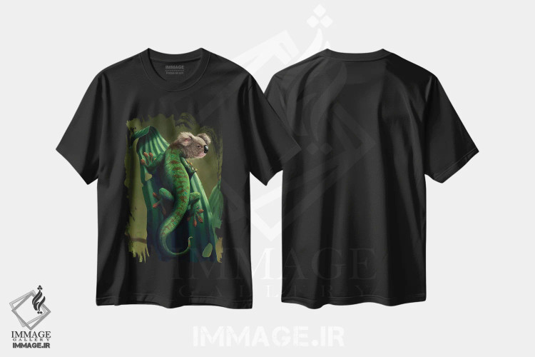 تیشرت مشکی طرح دار گکوآلا، تزئینی اثر وینسنت های | immage.ir