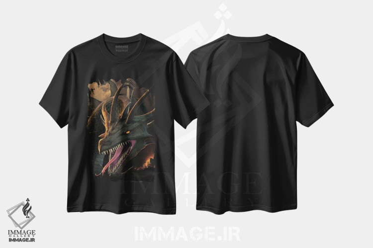 تیشرت مشکی طرح دار نابودی، تزئینی اثر وینسنت های | immage.ir