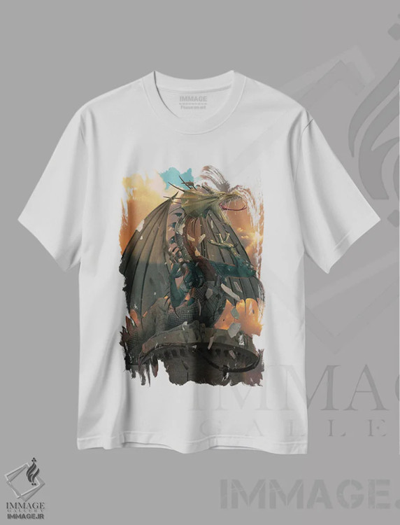 تیشرت سفید طرح دار بیداری، تزئینی اثر وینسنت های | immage.ir