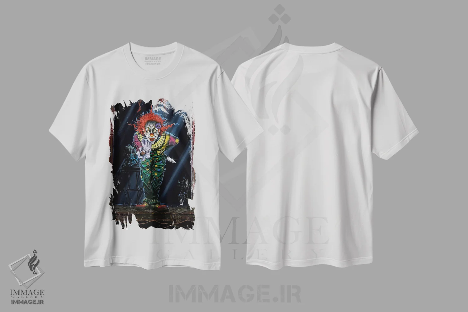تیشرت سفید طرح دار دلقک غافلگیرکننده، تزئینی اثر وینسنت های | فروشگاه ایماژ