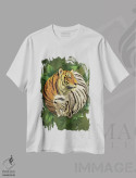 تیشرت سفید طرح دار ببر یین یانگ، تزئینی اثر وینسنت های | فروشگاه ایماژ