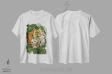 تیشرت سفید طرح دار ببر یین یانگ، تزئینی اثر وینسنت های | فروشگاه ایماژ
