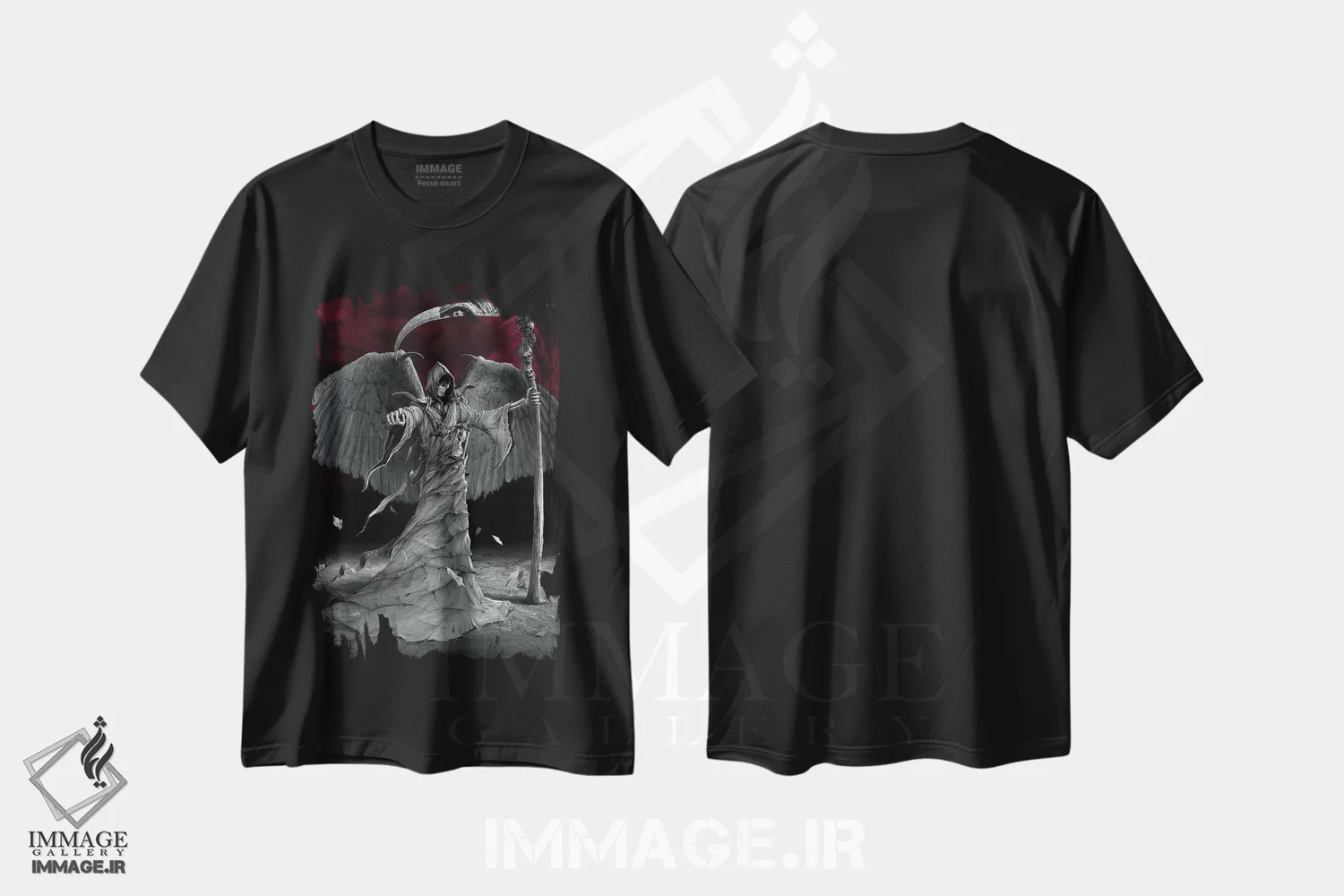 تیشرت مشکی طرح دار زمان تمام شد، تزئینی اثر وینسنت های | فروشگاه ایماژ