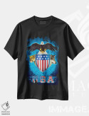 تیشرت مشکی طرح دار سه گانه آمریکا، تزئینی اثر وینسنت های | فروشگاه ایماژ