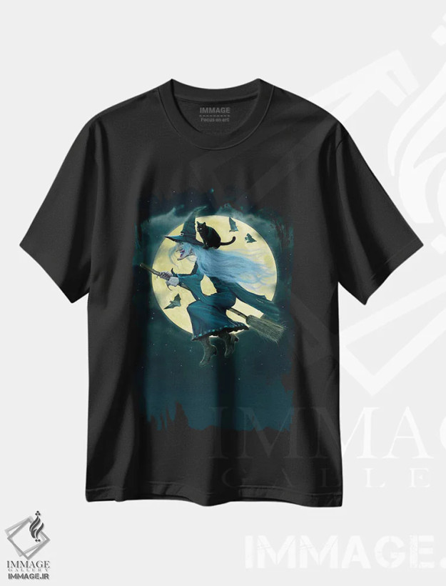 تیشرت مشکی طرح دار جادوگر، تزئینی اثر وینسنت های | فروشگاه ایماژ