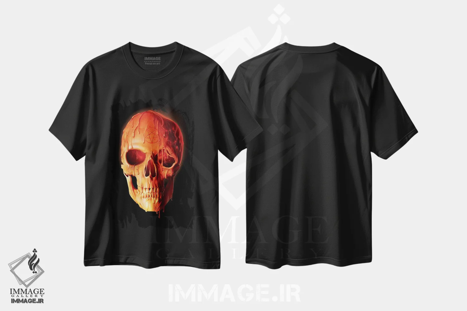 تیشرت مشکی طرح دار جمجمه مومی، تزئینی اثر وینسنت های | immage.ir