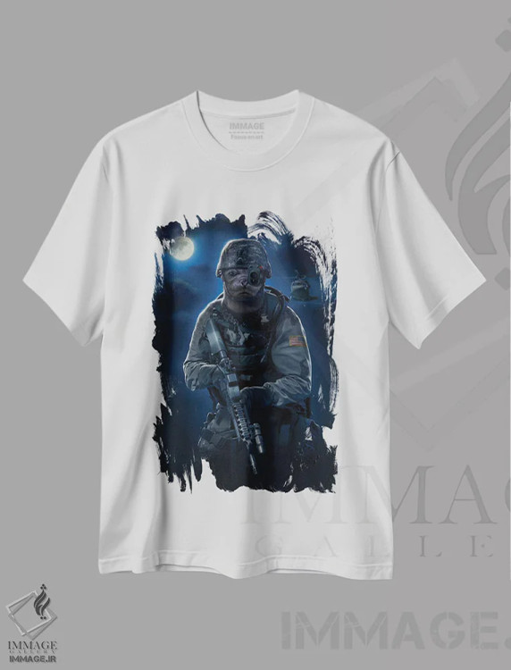 تیشرت سفید طرح دار گوساله دریایی، تزئینی اثر وینسنت های | immage.ir