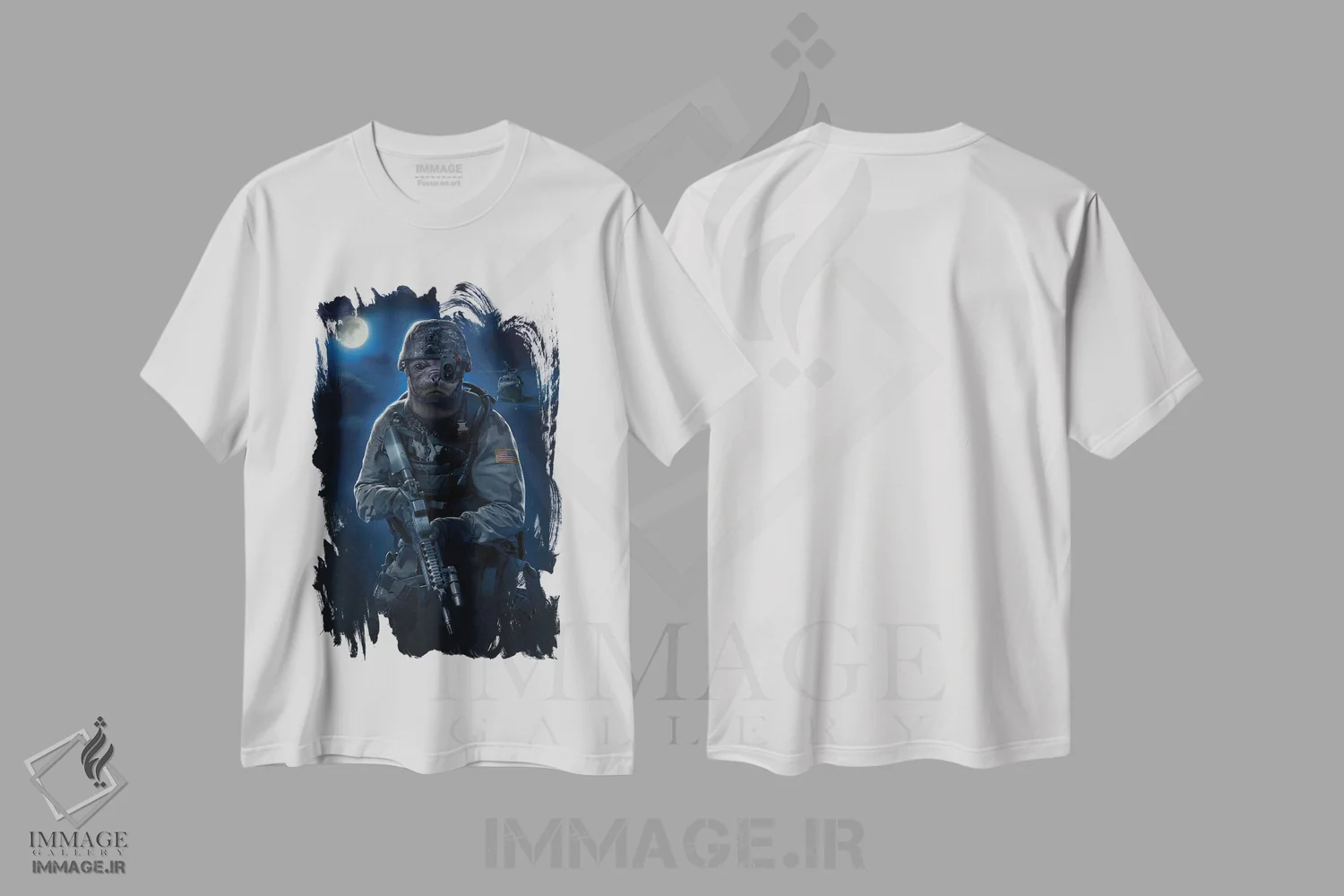 تیشرت سفید طرح دار گوساله دریایی، تزئینی اثر وینسنت های | immage.ir