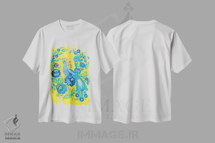 تیشرت سفید طرح دار آواز صبحگاهی، تزئینی اثر هالینا کولگا | فروشگاه ایماژ