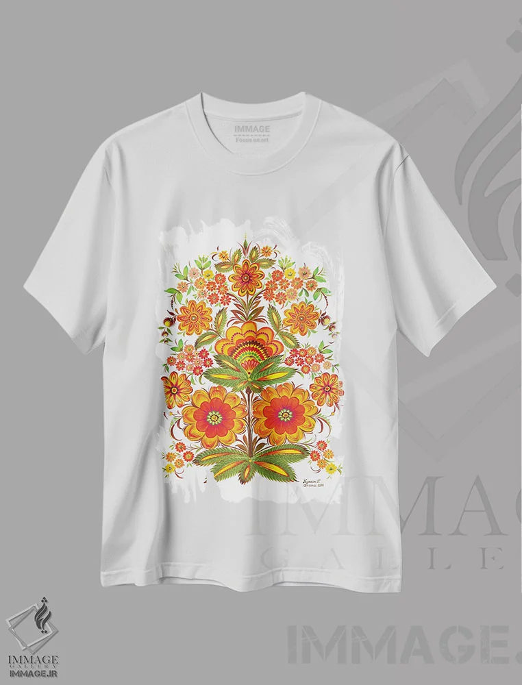 تیشرت سفید طرح دار سرزمین عجایب، تزئینی اثر هالینا کولگا | immage.ir