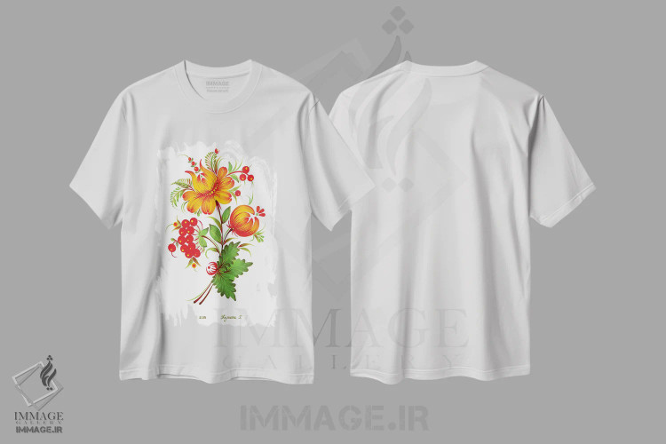 تیشرت سفید طرح دار روشنی آسمان، تزئینی اثر هالینا کولگا | immage.ir