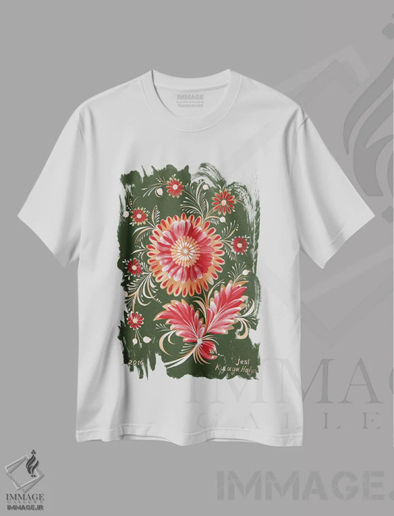 تیشرت سفید طرح دار رویای محبوب او، تزئینی اثر هالینا کولگا | فروشگاه ایماژ