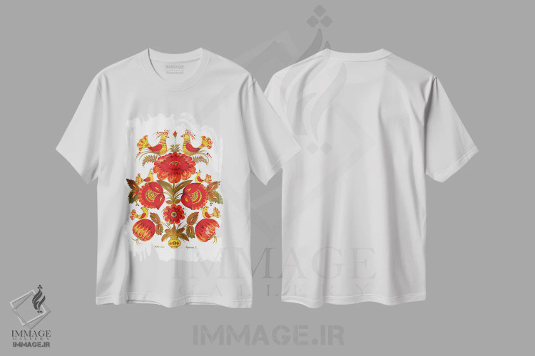 تیشرت سفید طرح دار جهت، تزئینی اثر هالینا کولگا | فروشگاه ایماژ