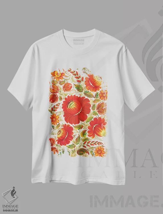 تیشرت سفید طرح دار گل آنلیز، تزئینی اثر هالینا کولگا | immage.ir