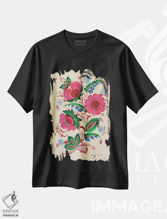 تیشرت مشکی طرح دار کومانو، تزئینی اثر هالینا کولگا | immage.ir