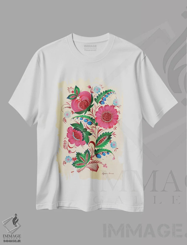 تیشرت سفید طرح دار کومانو، تزئینی اثر هالینا کولگا | فروشگاه ایماژ