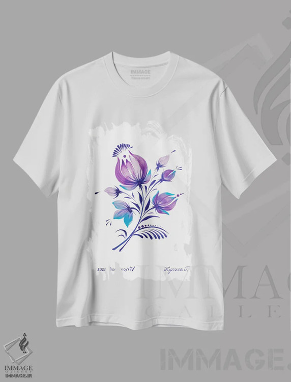 تیشرت سفید طرح دار ریز، تزئینی اثر هالینا کولگا | immage.ir