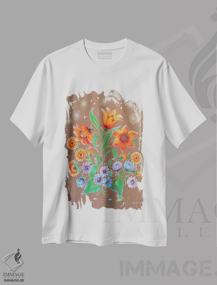 تیشرت سفید طرح دار من سوسن تو هستم، تزئینی اثر هالینا کولگا | فروشگاه ایماژ