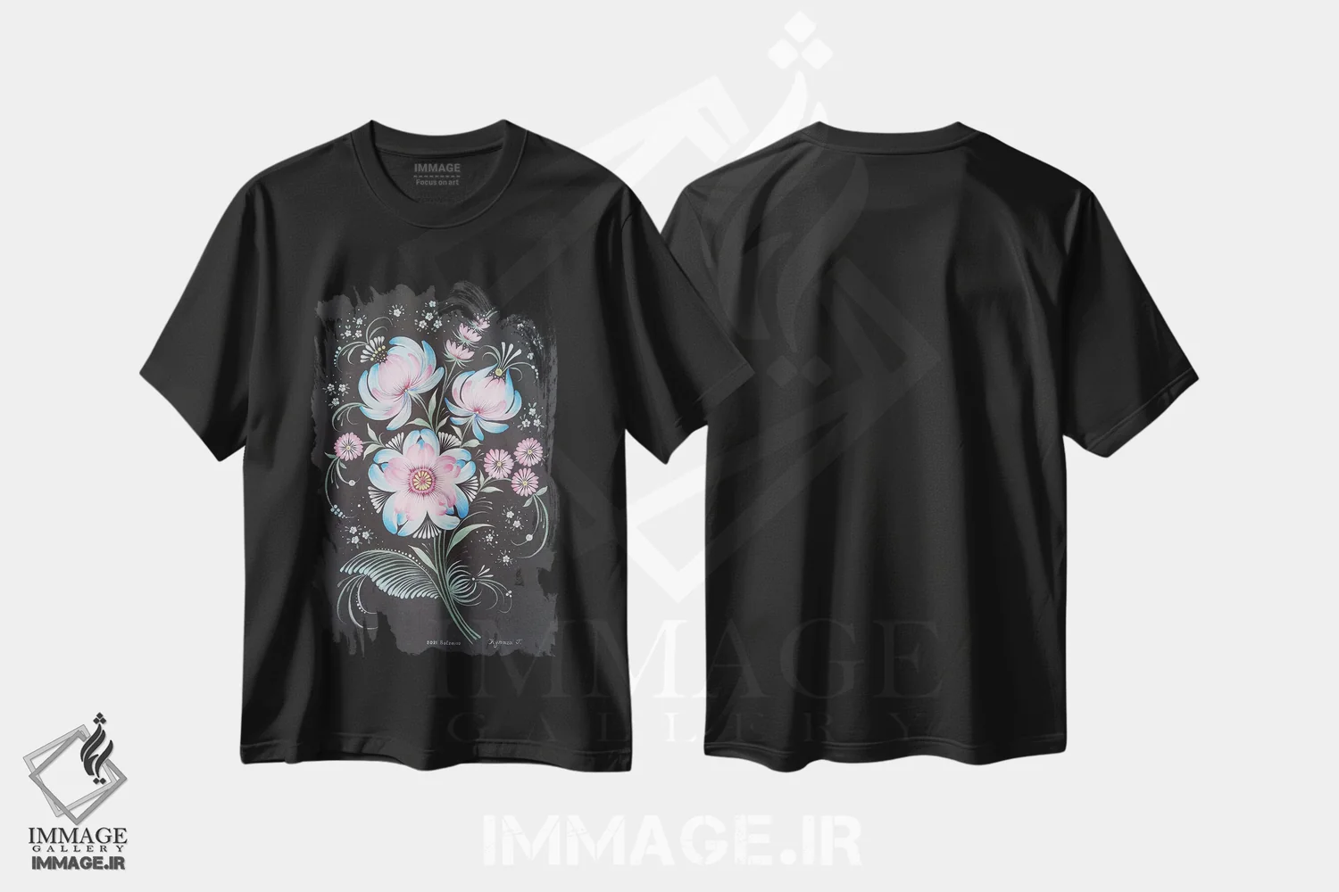 تیشرت مشکی طرح دار هللویاه، دکور بوهمی اثر هالینا کولگا | فروشگاه ایماژ