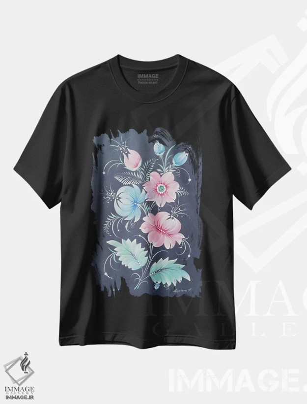 تیشرت مشکی طرح دار نور شب، تزئینی اثر هالینا کولگا | immage.ir