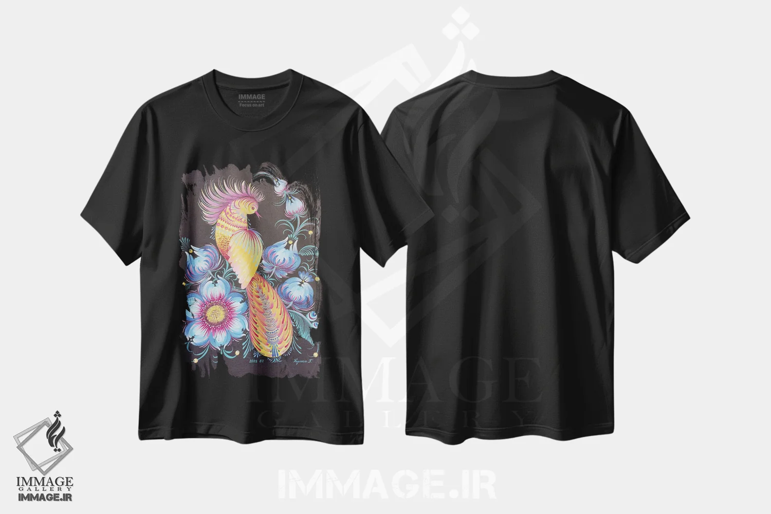 تیشرت مشکی طرح دار من قهرمان تو هستم، تزئینی اثر هالینا کولگا | immage.ir