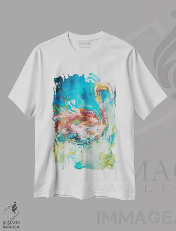 تیشرت سفید طرح دار زیبا در رنگ صورتی، دکور معاصر اثر هیلما کولمن | immage.ir