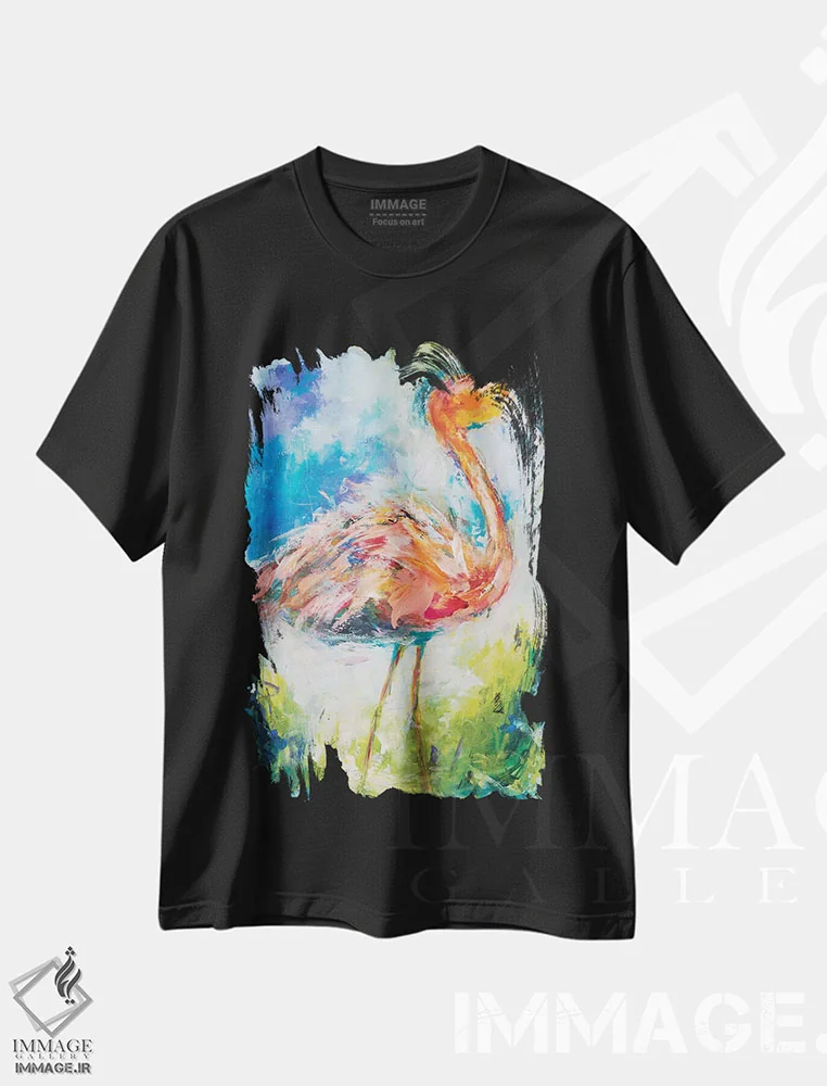 تیشرت مشکی طرح دار زیبا در رنگ صورتی، دکور معاصر اثر هیلما کولمن | immage.ir