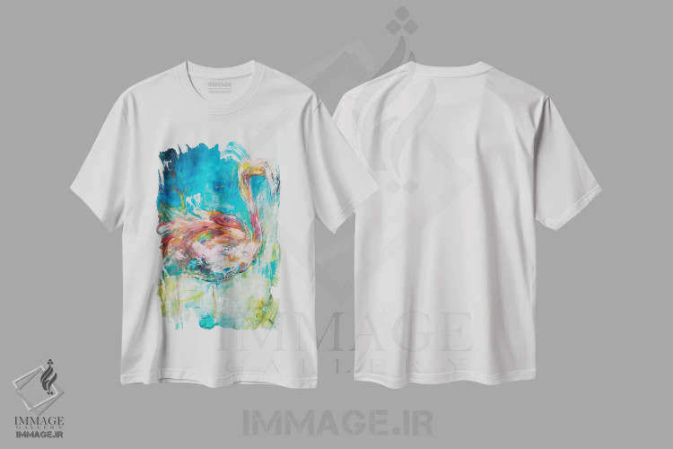 تیشرت سفید طرح دار زیبا در رنگ صورتی، دکور معاصر اثر هیلما کولمن | immage.ir