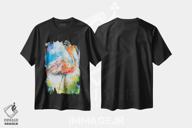 تیشرت مشکی طرح دار زیبا در رنگ صورتی، دکور معاصر اثر هیلما کولمن | immage.ir